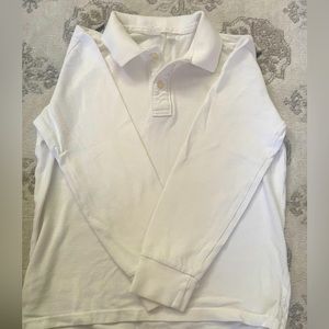 🤍GAP kids Excellent used condition white long sleeve polo shirt.  Size Large.